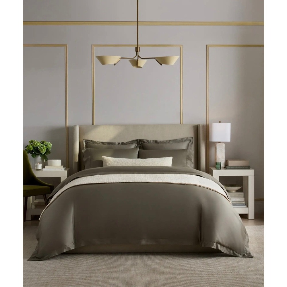 Quince Signature Giza Cotton Sateen Duvet Cover in Dried Sage